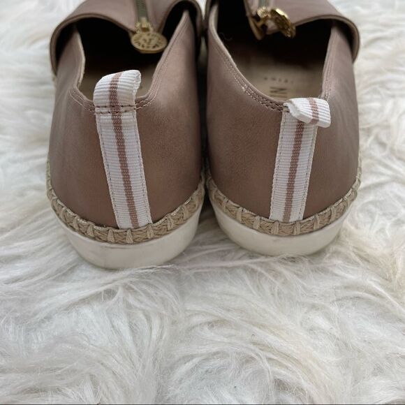 Anne Klein Zetta Espadrille Zip Up Metallic Flats - Picture 5 of 9